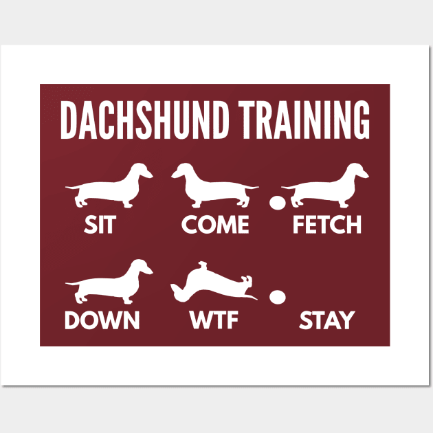 Dachshund Training Wiener Tricks Wall Art by DoggyStyles